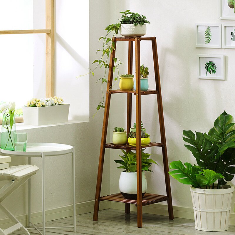 PRADO 4-Tier Bamboo Plant Stand & Reviews | Wayfair